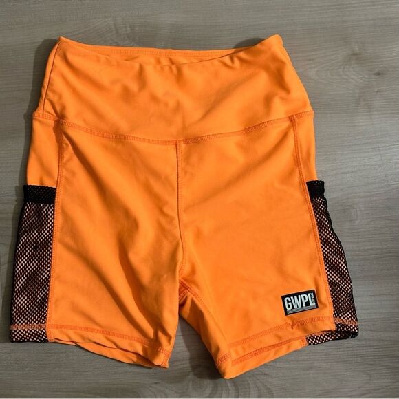 Girls‎ Who Powerlift Women Shorts Orange Size Medium GWPL 4 Inch Inseam - Picture 1 of 4